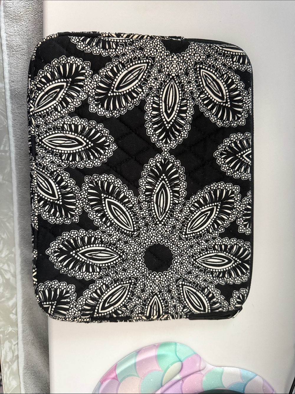 Quilted Black & White Paisley iPad/Tablet Sleeve
